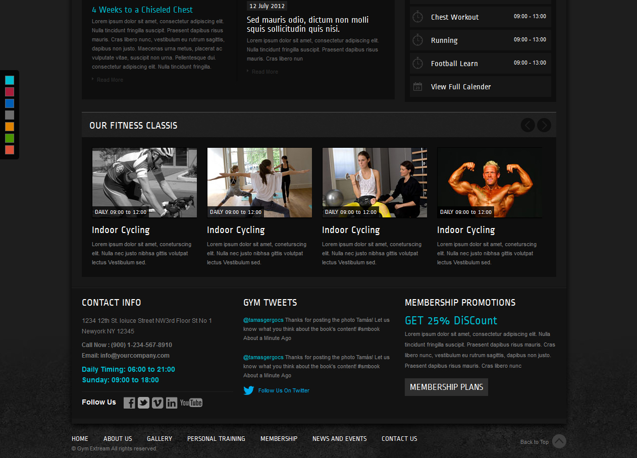 Tema site HTML para academias, fitness, esportes escuro - Rei dos Templates