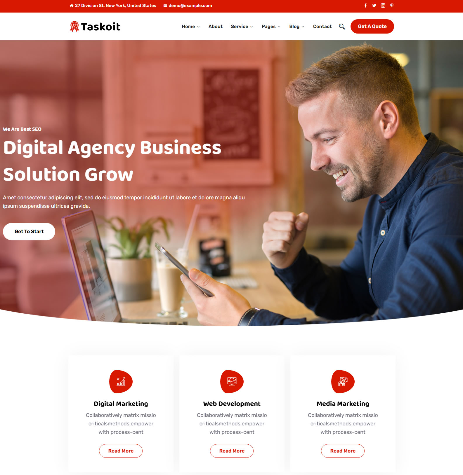 Site Tema Wordpress Corporativo Vermelho Simples de Editar R1950 Site Tema Wordpress Corporativo Vermelho Simples de Editar R1950